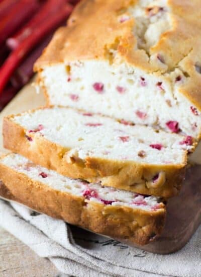 Old Fashioned Rhubarb Loaf hero.