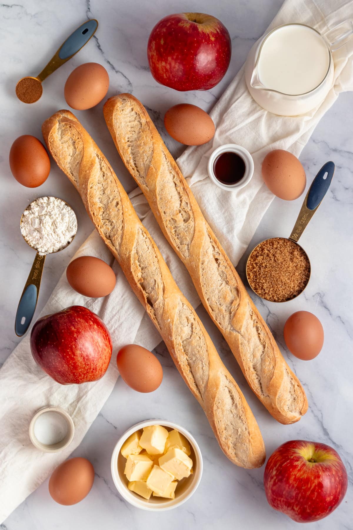 French Toast recipe ingredients.