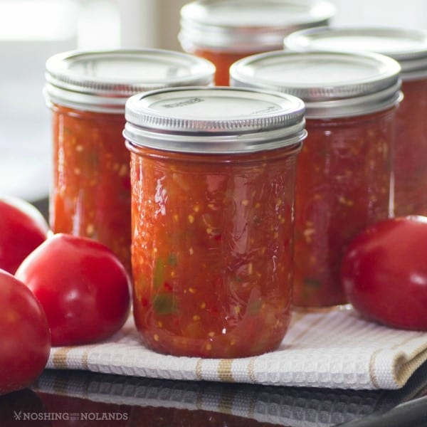 Homemade Canned Tomato Salsa is the best with fresh summer produce.