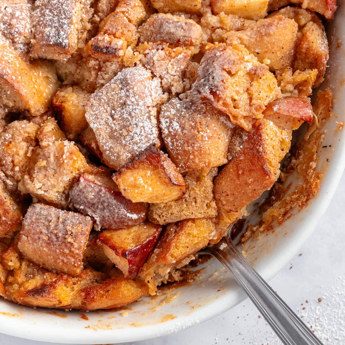 Overhead shot of french toast casserole.