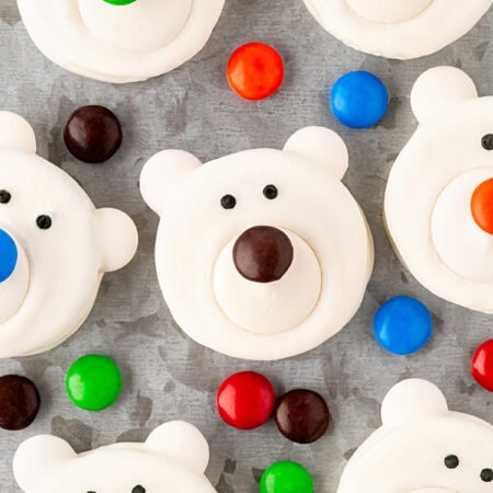 Polar Bear Cookies from overhead.