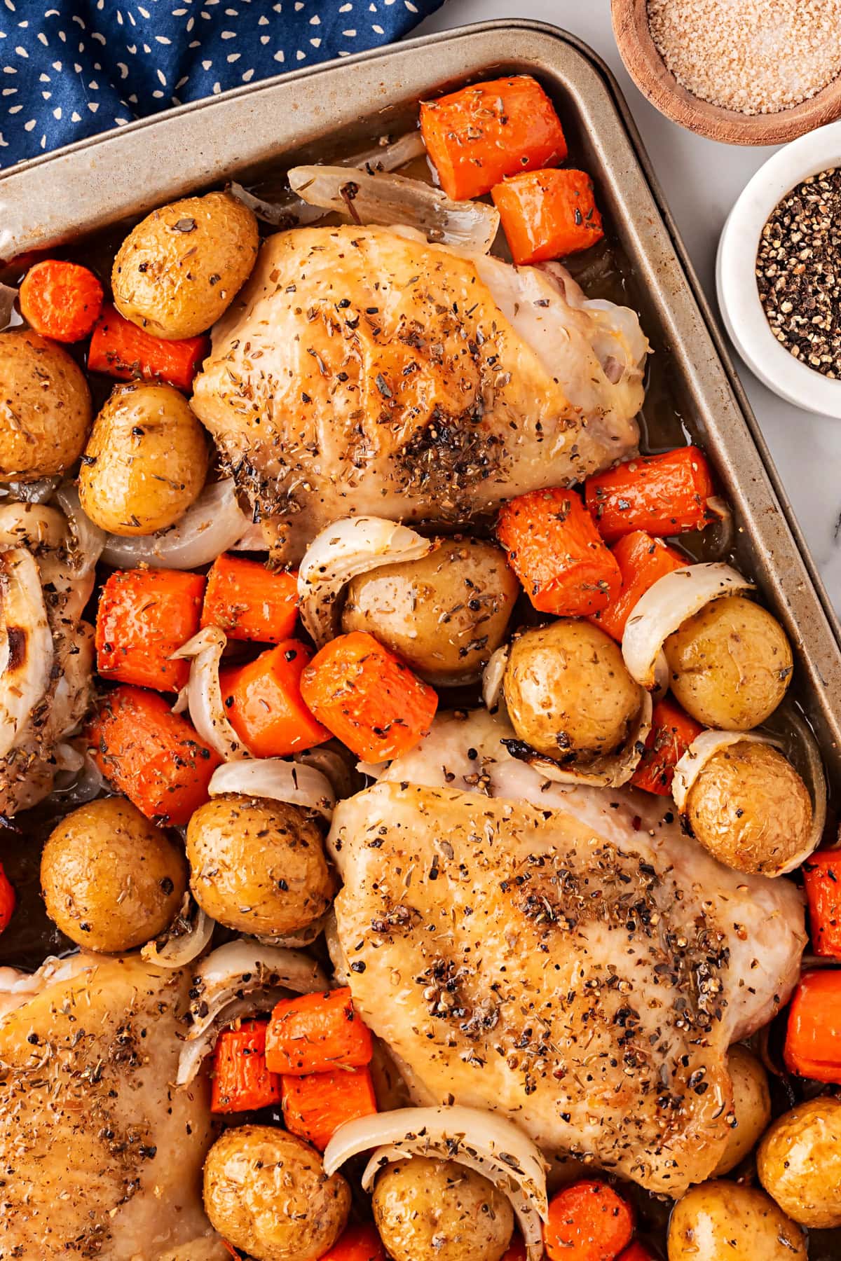 Roasted Sheet Pan Chicken Thighs.