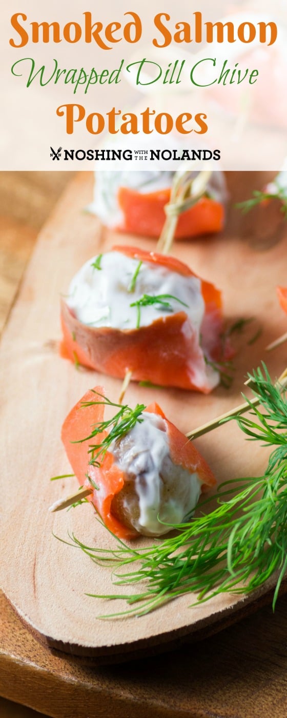 Smoked Salmon Wrapped Dill Chive Potatoes