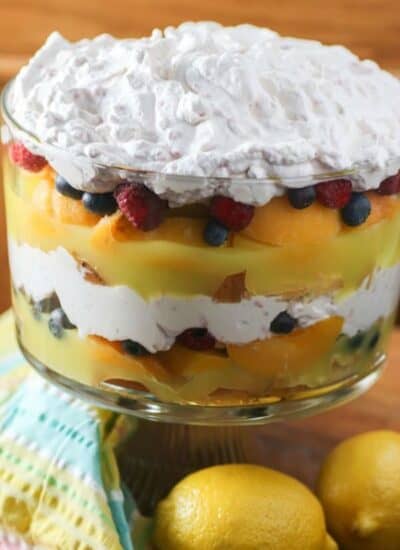 Lemon Berry Peach Trifle hero.