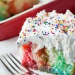 Rainbow Birthday Poke Cake hero.