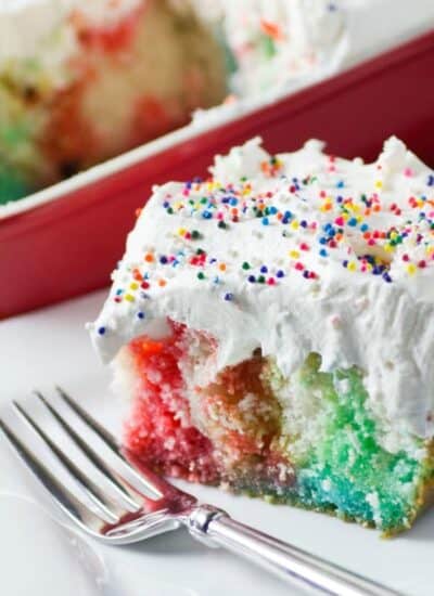 Rainbow Birthday Poke Cake hero.