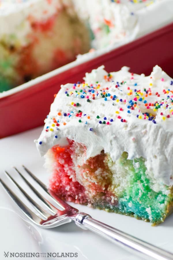 Rainbow Birthday Poke Cake