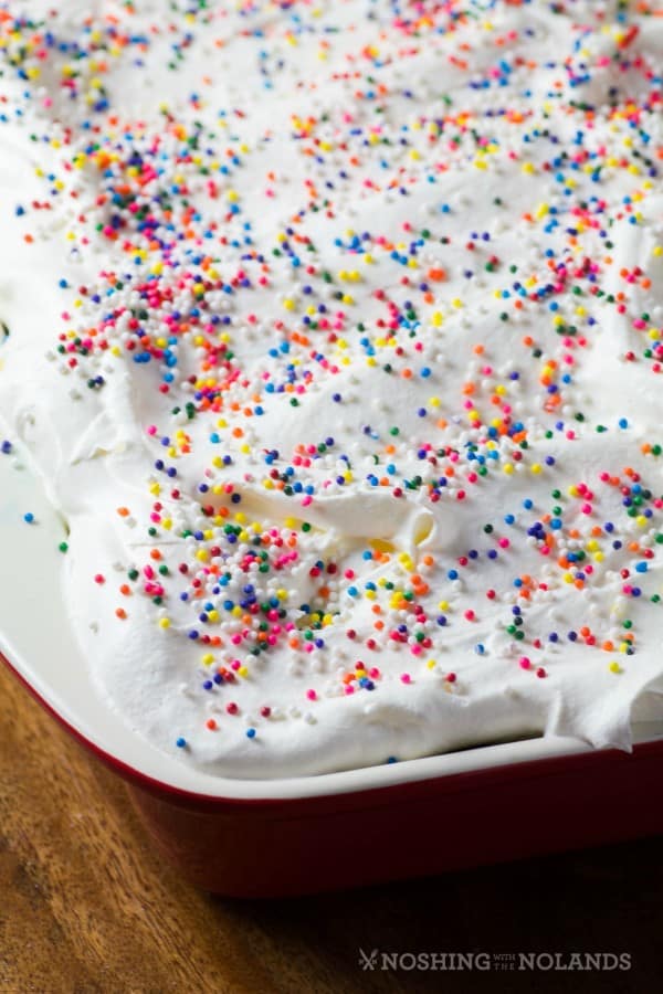 Rainbow Birthday Poke Cake
