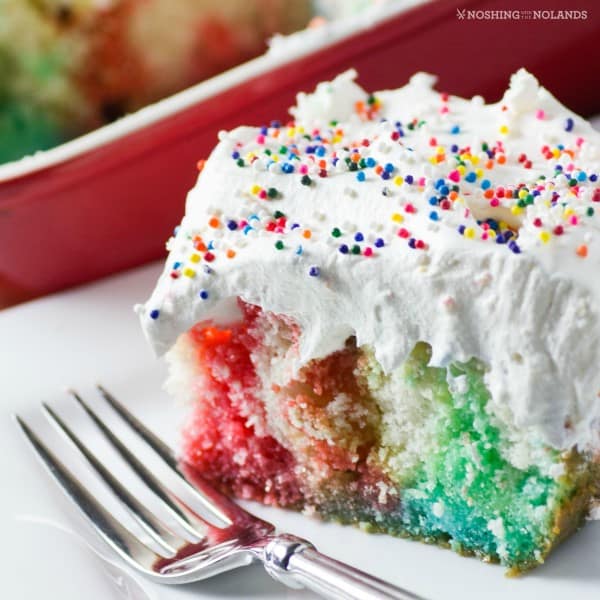 Rainbow Birthday Poke Cake