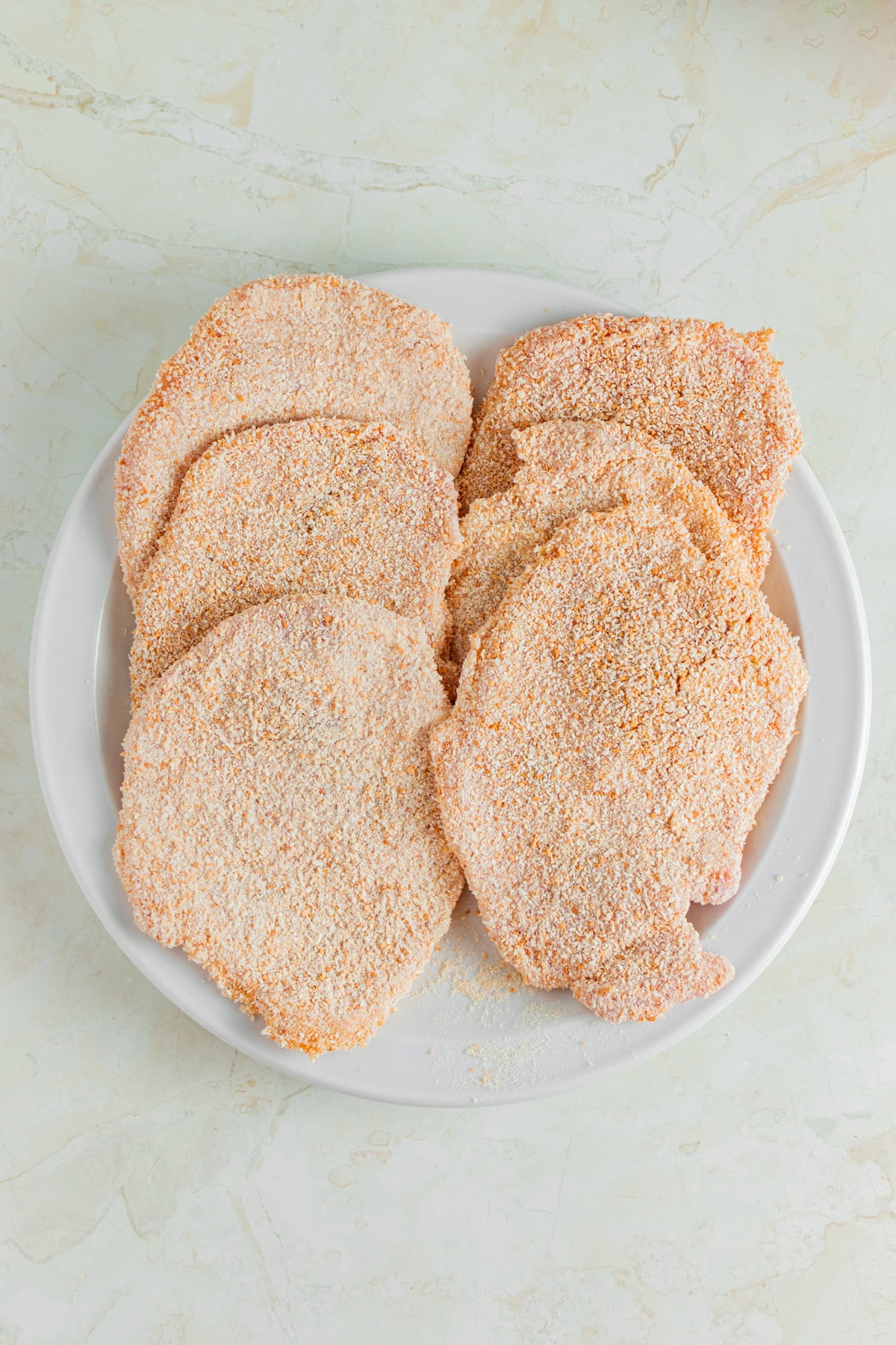 Breaded pork chops.