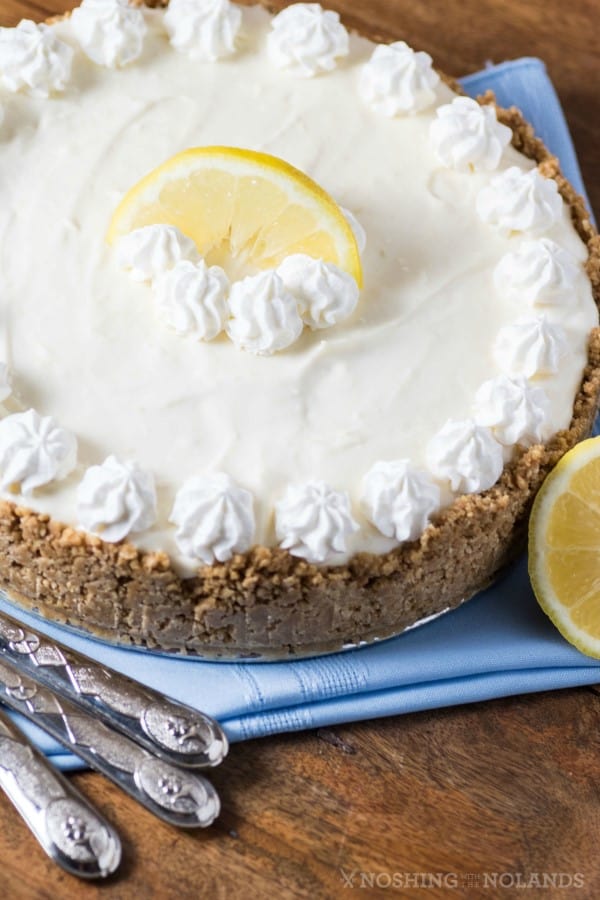 Ginger Cookie Crusted No-Bake Lemon Cheesecake