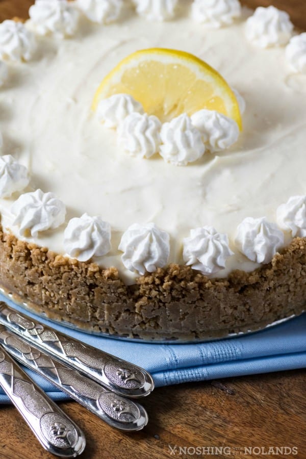 Ginger Cookie Crusted No-Bake Lemon Cheesecake