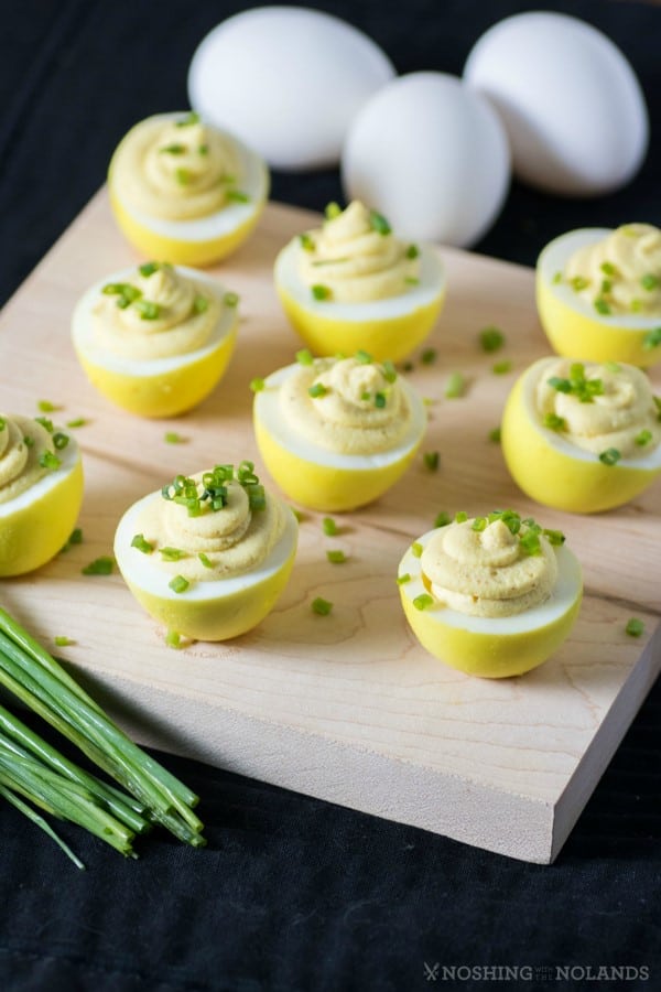 Turmeric Dyed Curry Deviled Eggs