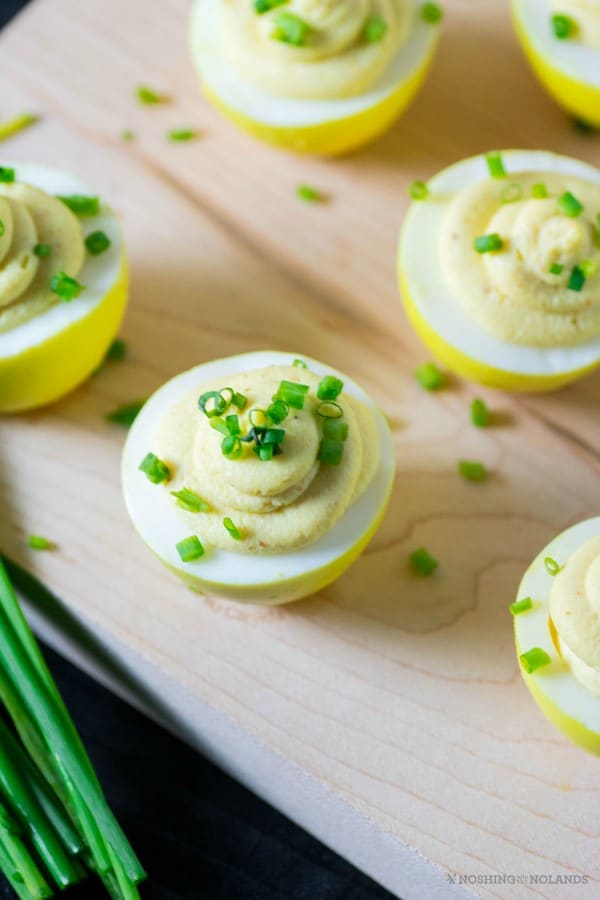 Tumeric Dyed Curry Deviled Eggs