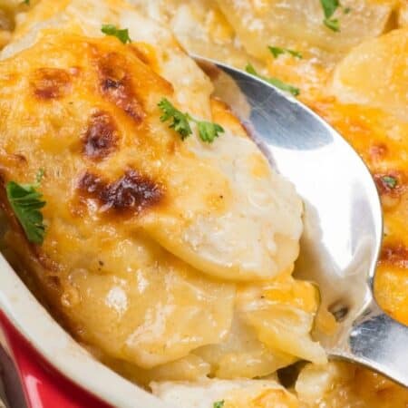 Cheesy Scallop Potatoes hero.