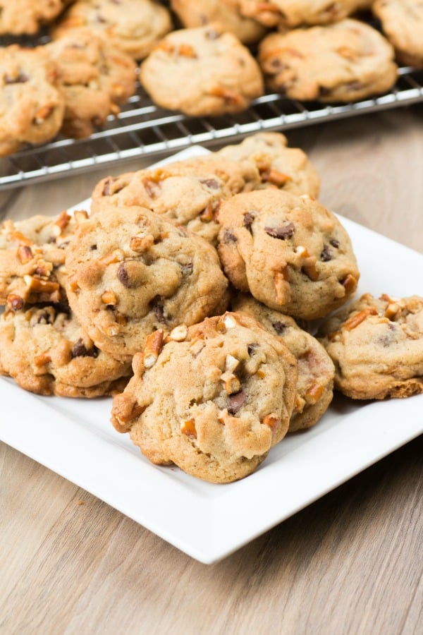 Chocolate Chip Pretzel Caramel Cookies