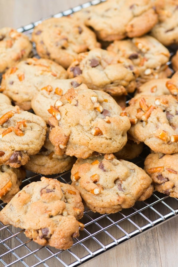 Chocolate Chip Pretzel Caramel Cookies