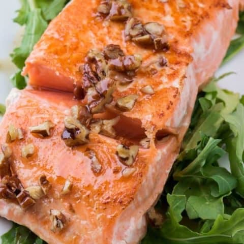 Maple Bourbon Pecan Salmon