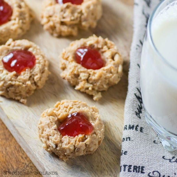 No-Bake Peanut Butter Jam Thumbprints