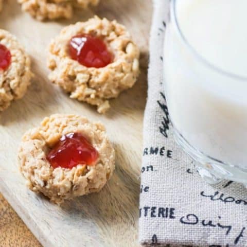 No-Bake Peanut Butter Jam Thumbprints