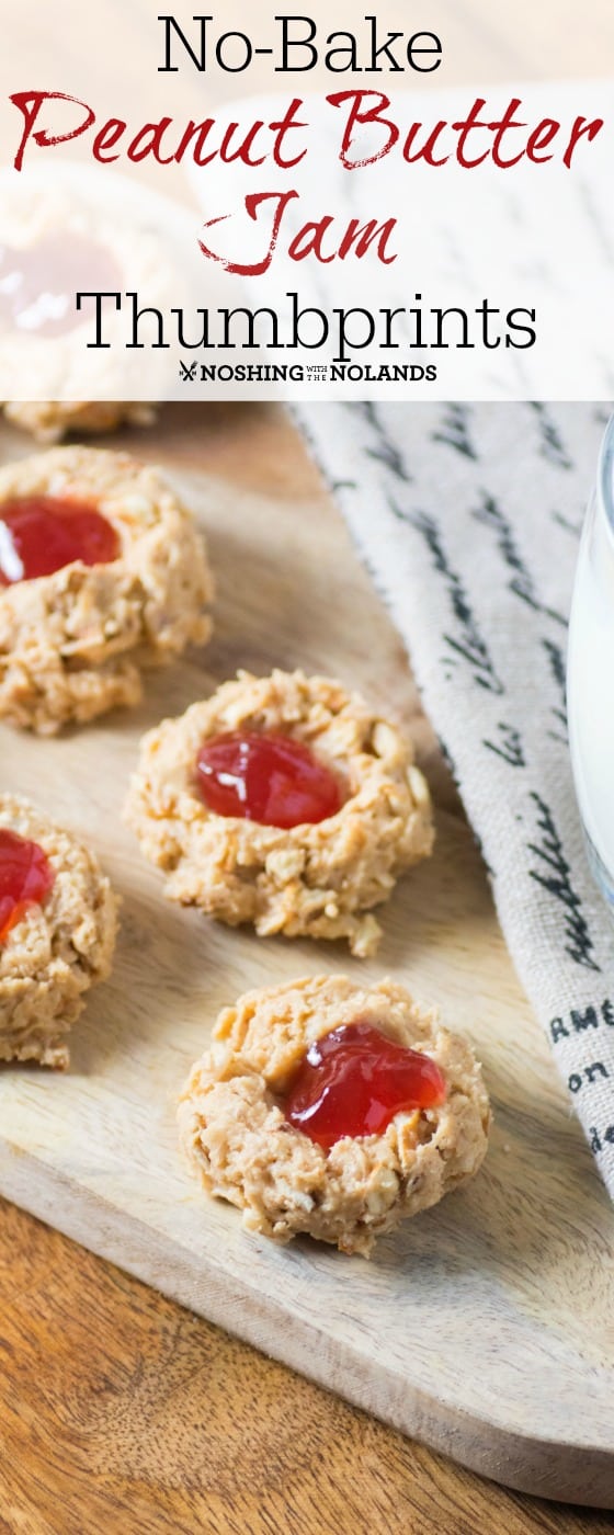 No-Bake Peanut Butter Jam Thumbprints