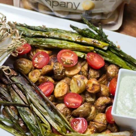 Roasted Potato Appetizer with Green Goddess Dip