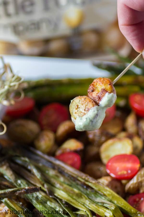 Roasted Potato Appetizer with Green Goddess Dip