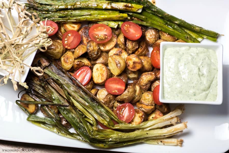 Roasted Potato Appetizer with Green Goddess Dip