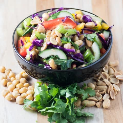 Crunchy Chickpea Peanut Thai Salad - Noshing With The Nolands