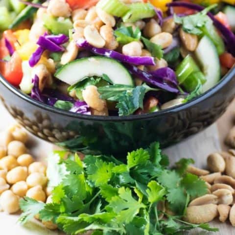 Crunchy Chickpea Peanut Thai Salad