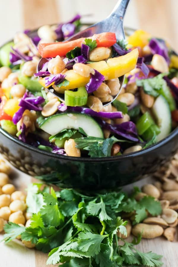 Crunchy Chickpea Peanut Thai Salad