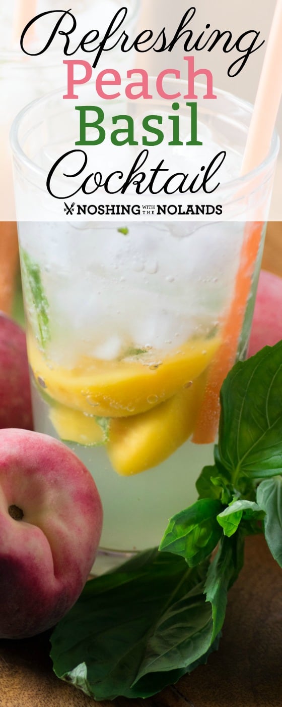 Refreshing Peach Basil Cocktail