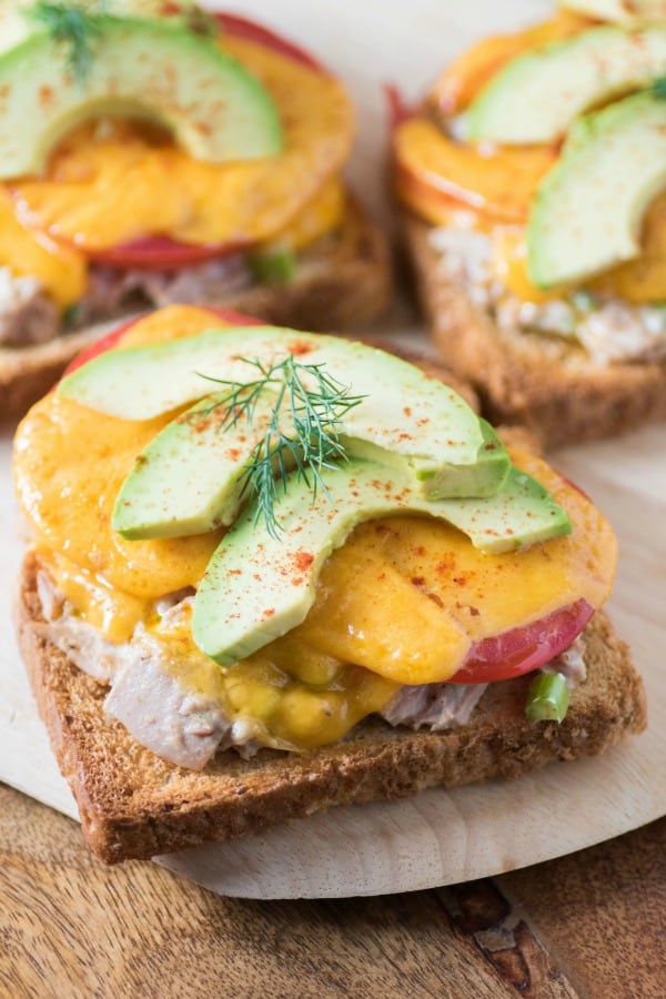 Open-Faced Tuna Melt Sandwich