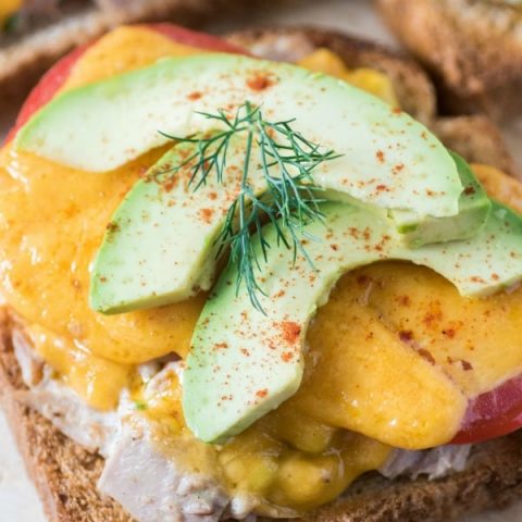 Open-Faced Tuna Melt Sandwich