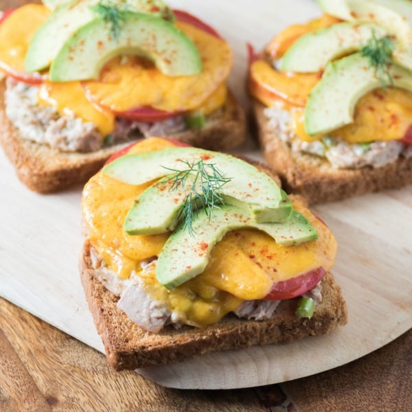 Open-Faced Tuna Melt Sandwich