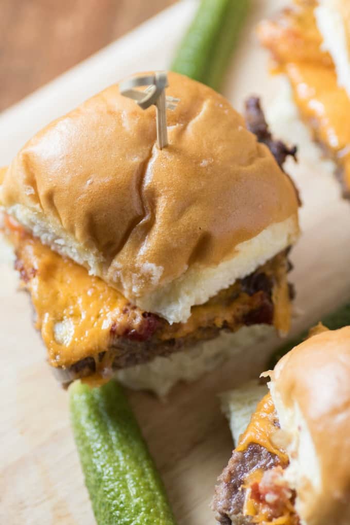 Baked Cheeseburger Bacon Sliders