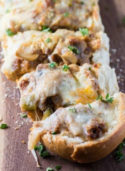 Cheesy Sausage Stuffed Bread hero.