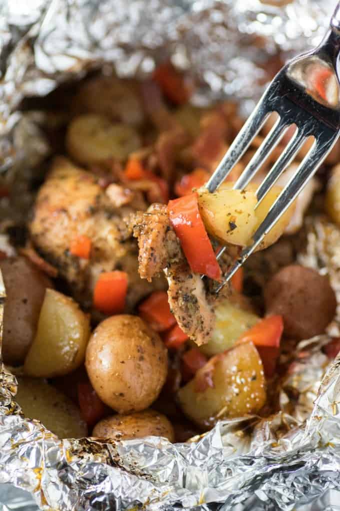 Grilled Spiced Chicken Potato Foil Packs