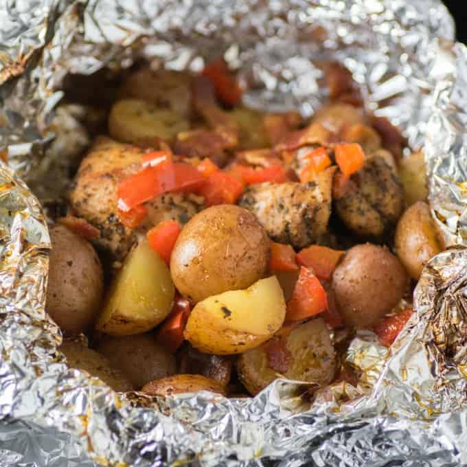 Grilled Spiced Chicken Potato Foil Packs
