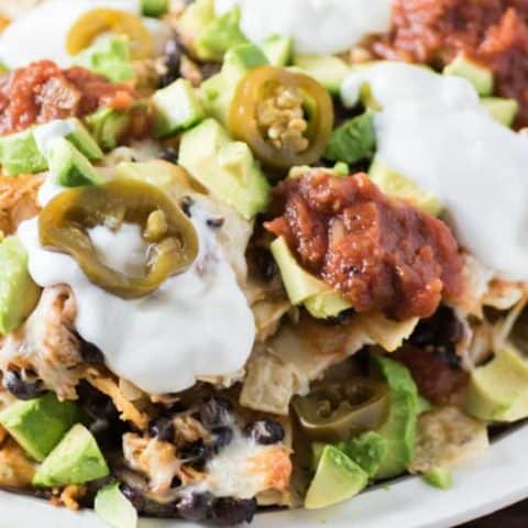 Easy Bean Chicken Nachos