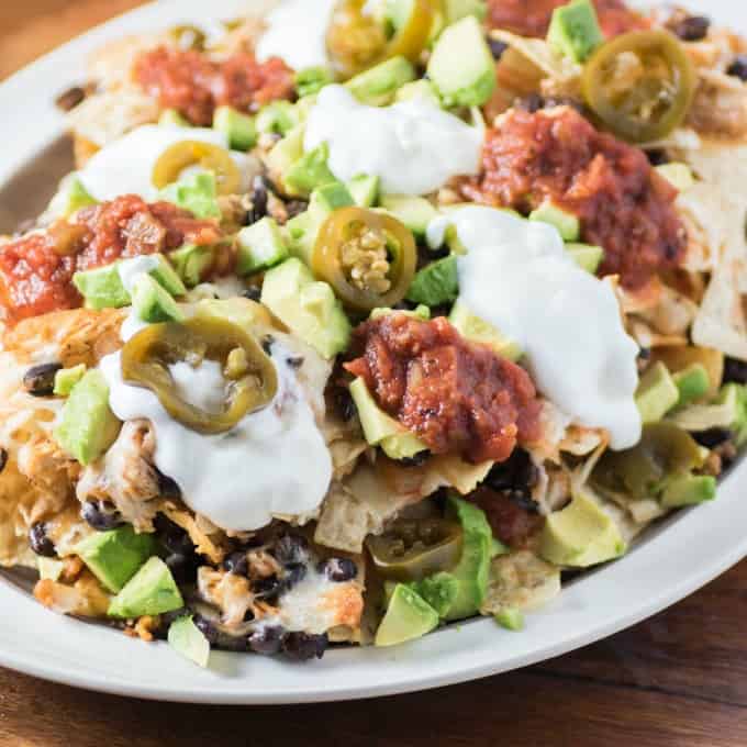 Easy Bean Chicken Nachos