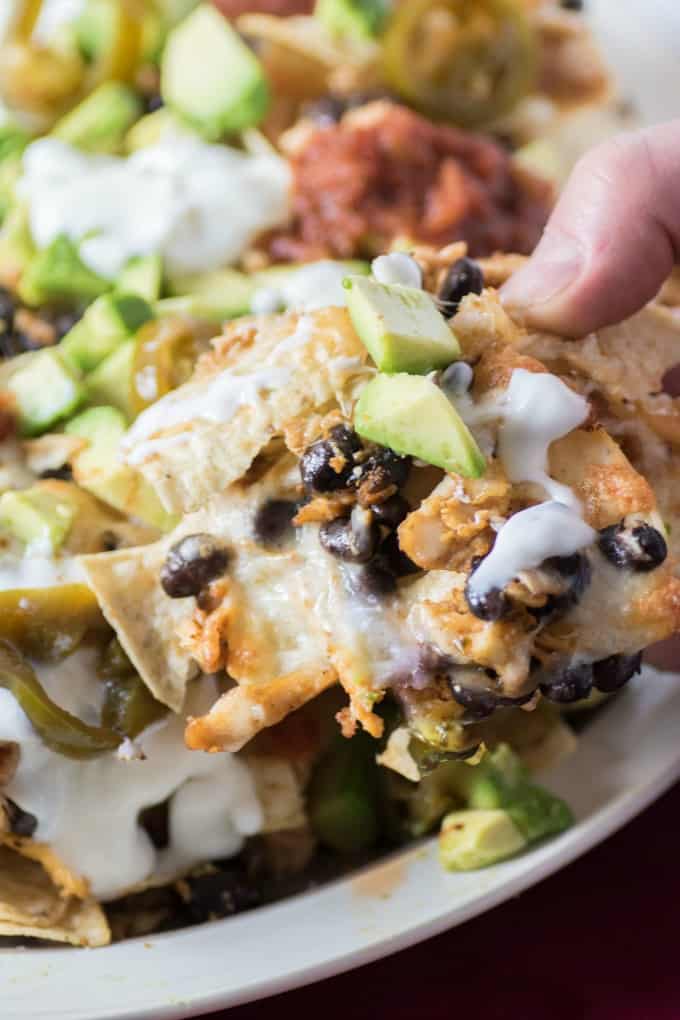 Easy Bean Chicken Nachos