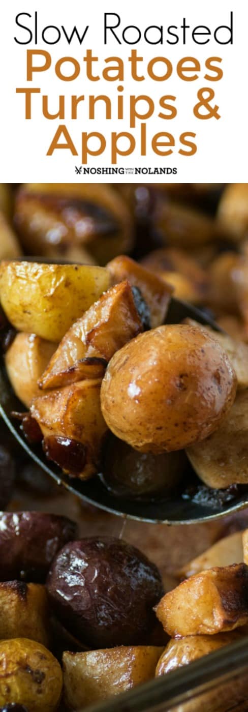 Slow Roasted Potatoes Turnips & Apples