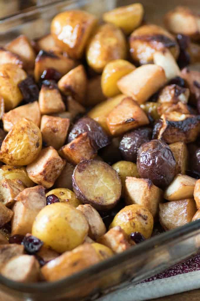 Slow Roasted Potatoes Turnips & Apples