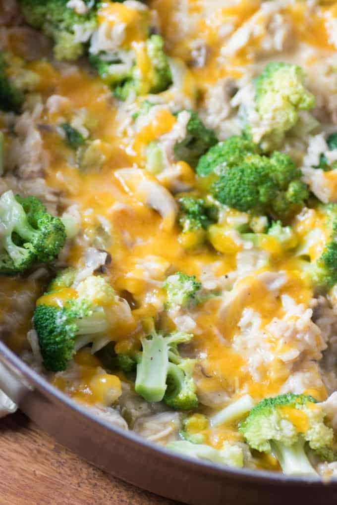 Stove Top Chicken Broccoli Cheesy Rice Casserole