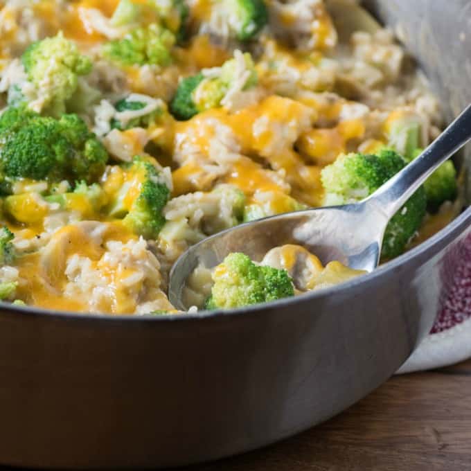 Stove Top Chicken Broccoli Cheesy Rice Casserole