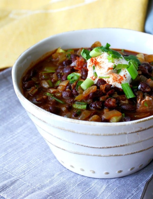 Smoky Black Bean Soup in a bowl