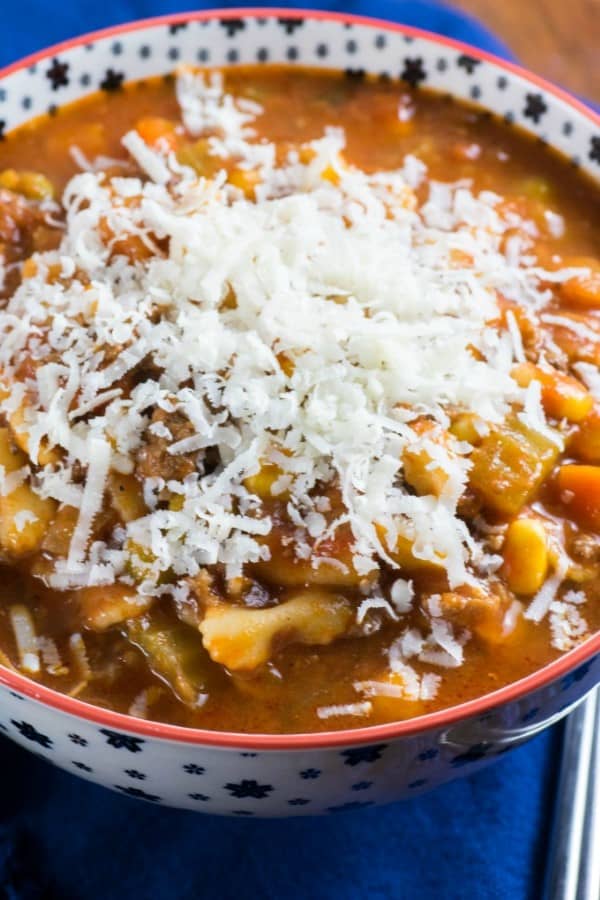 Minestrone Soup in a bowl