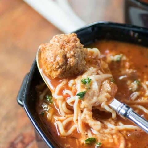 Spaghetti Meatball Soup