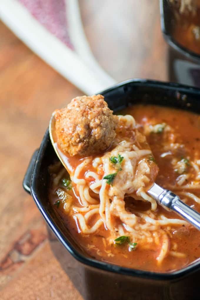 Spaghetti Meatball Soup